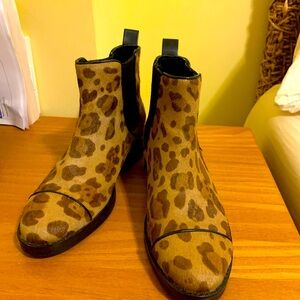 Cole Haan leopard print Chelase boots 6.5